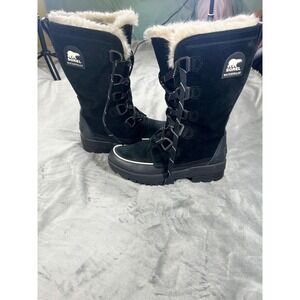 SOLD SOREL Z83135 Womens Black Leather Tivoli IV Waterproof Tall Boots Size 9 M
